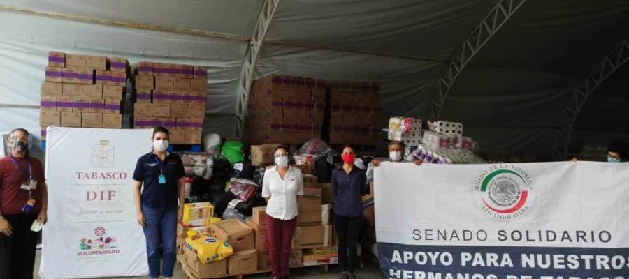 Arriba a Tabasco segundo envío de ayuda humanitaria recolectado en el Senado
