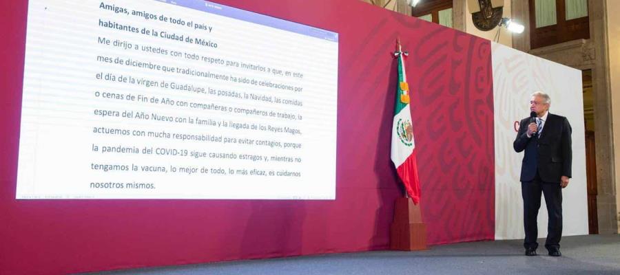 Llama AMLO a evitar reuniones por fiestas decembrinas para que no aumenten contagios de COVID Llama AMLO a evitar reuniones por fiestas decembrinas para que no aumenten contagios de COVID