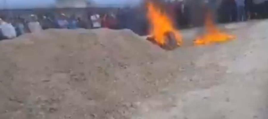 Queman a dos hombres acusados de asesinar a una persona, en Ocosingo, Chiapas
