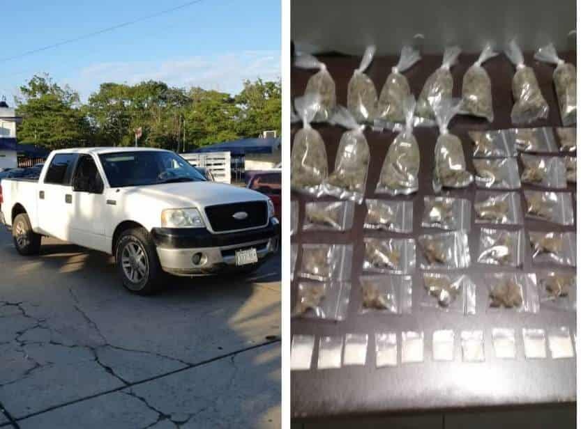 Asegura SSPC a 4 masculinos, por robo de vehículo y posesión de droga en Ixtacomitán