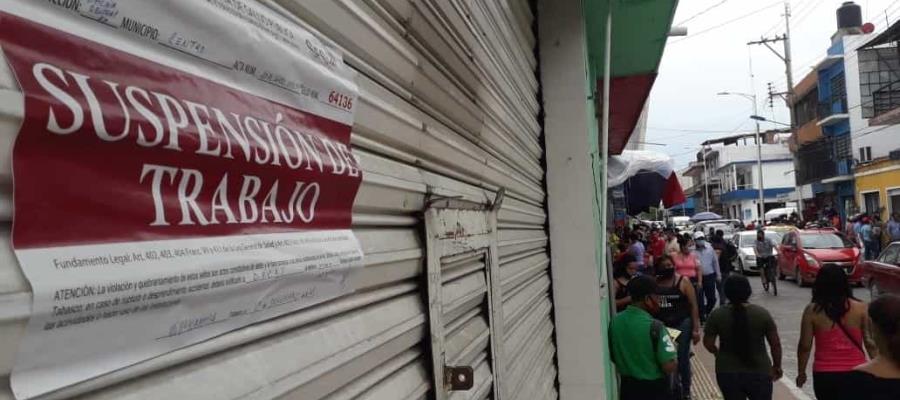 Suspenden 4 comercios “no esenciales” en Villahermosa por no acatar decreto sobre COVID Suspenden 4 comercios “no esenciales” en Villahermosa por no acatar decreto sobre COVID
