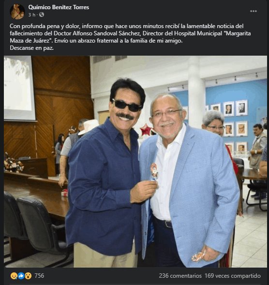 Muere director del hospital de Mazatlán, Alfonso Sandoval Sánchez, por covid-19 Muere director del hospital de Mazatlán, Alfonso Sandoval Sánchez, por covid-19