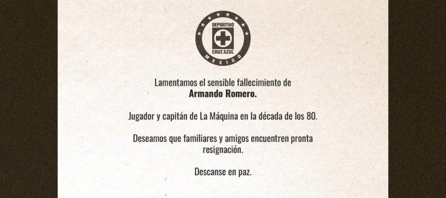 Fallece Armando Romero, excapitán de Cruz Azul