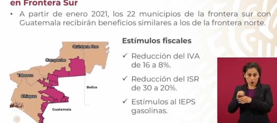 Publica Gobierno Federal “estímulos fiscales para la frontera sur”