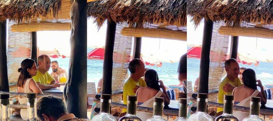 Captan a López-Gatell sin cubrebocas en establecimiento de una playa de Oaxaca