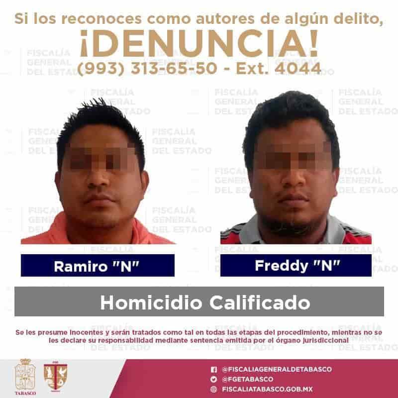 Aprehende FGE Tabasco a tres acusados de homicidio y feminicidio