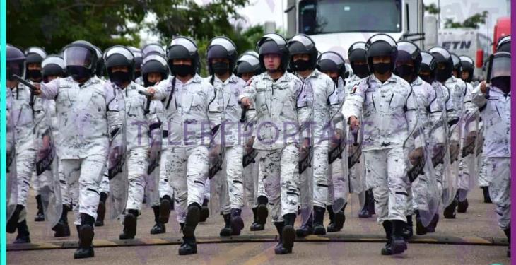 La Guardia Nacional mantiene un operativo en la frontera sur de Tabasco, ante llegada de la caravana migrante