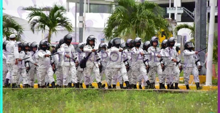 La Guardia Nacional mantiene un operativo en la frontera sur de Tabasco, ante llegada de la caravana migrante