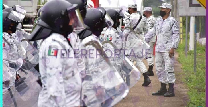 La Guardia Nacional mantiene un operativo en la frontera sur de Tabasco, ante llegada de la caravana migrante