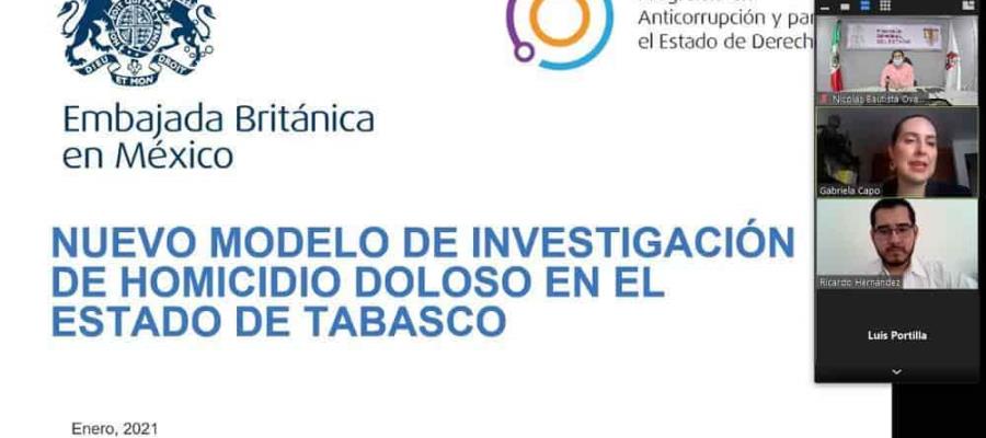 Presenta Embajada Británica a la FGE modelo de investigación en homicidio doloso