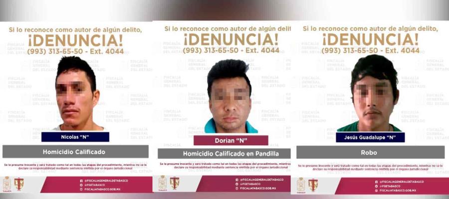 Cumplimenta FGE 4 órdenes de aprehensión por homicidio, robo y lesiones en Centla, Centro y Paraíso 