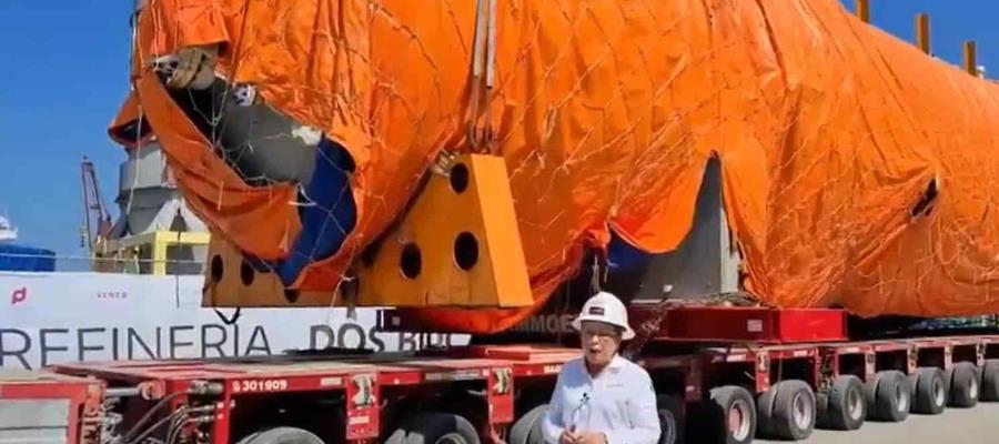 Llegan a refinería de Dos Bocas primeros equipos Llegan a refinería de Dos Bocas primeros equipos