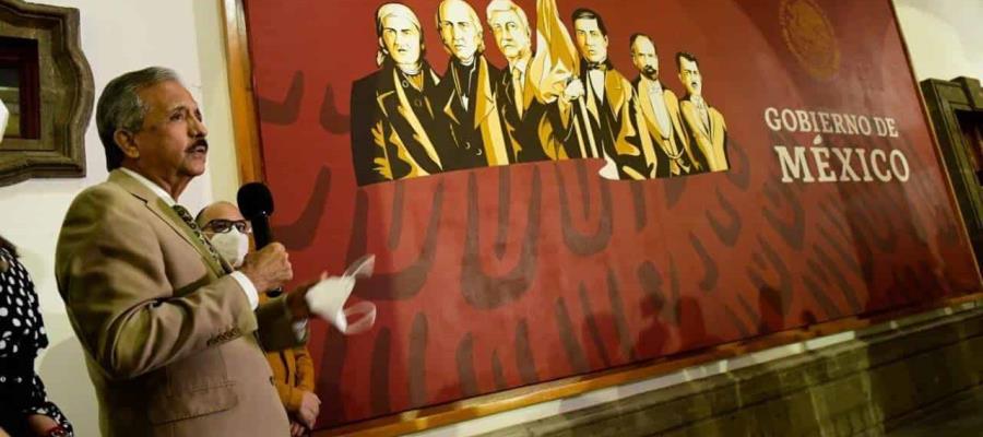 Asegura edil de Culiacán que no retirará mural oficial de gobierno donde aparece AMLO al lado de héroes nacionales Asegura edil de Culiacán que no retirará mural oficial de gobierno donde aparece AMLO al lado de héroes nacionales