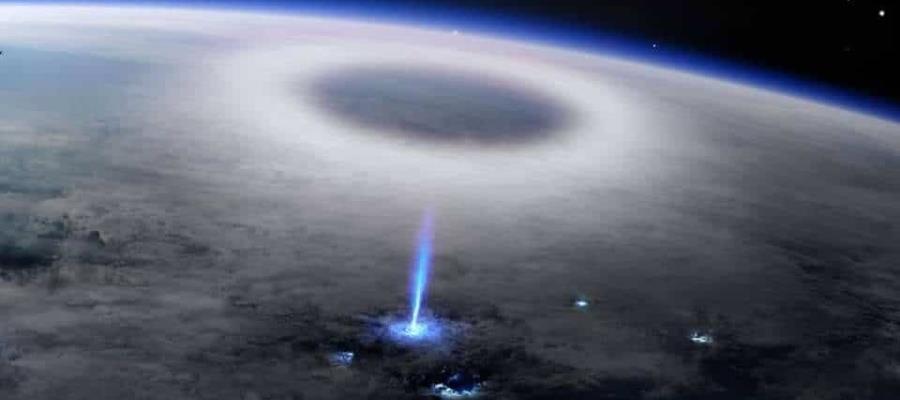 Capta Estación Espacial Internacional un extraño rayo azul saliendo de la Tierra 