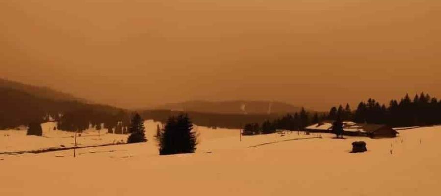 Lluvia de arena del Sahara tiñe de naranja el cielo de Suiza y Francia 
