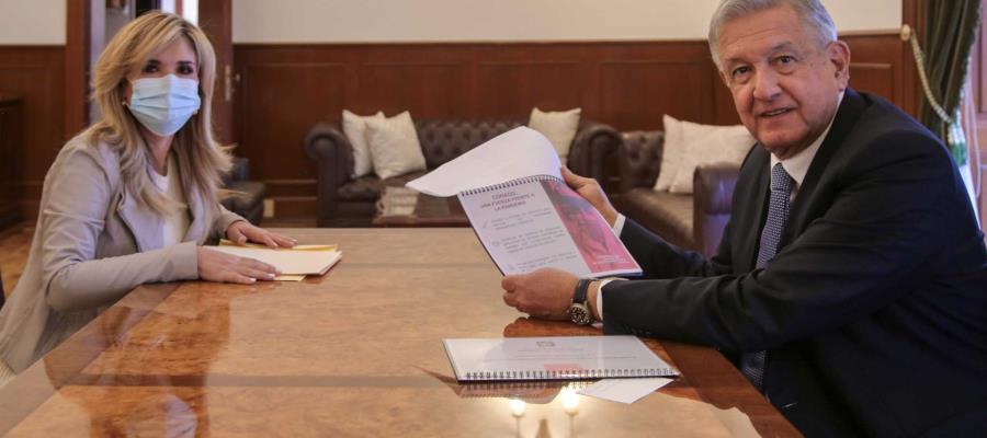 Revisa AMLO agenda de trabajo de CONAGO con su presidenta, Claudia Pavlovich