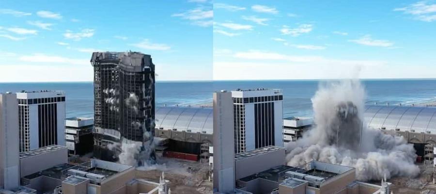 Derrumban el Trump Plaza Hotel and Casino en Atlantic City; ciudadanos aplauden
