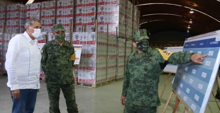 SEDENA tiene estimado entregar 60 mil paquetes de enseres en Centro antes que comience la veda electoral