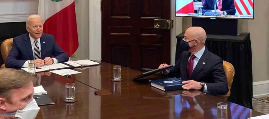 “Bendito México, tan cerca de Dios y no tan lejos de Estados Unidos”, dice AMLO a Biden en encuentro virtual 