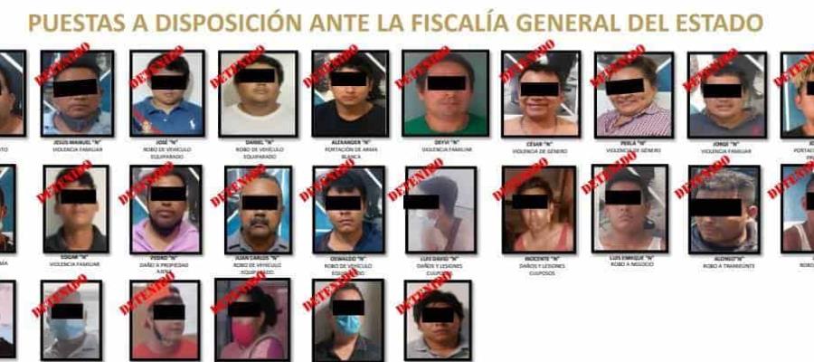 Presume SSPC detención de 59 presuntos delincuentes en ocho días