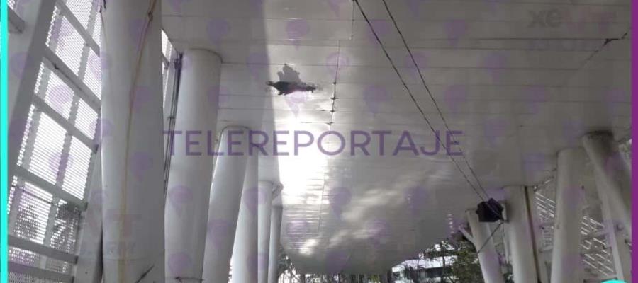 Se forma boquete por deterioro en la base metálica del Musevi