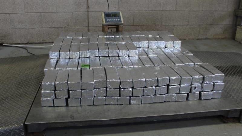 Incautan en EU Metanfetamina con valor de más de 8 mdp en cargamento procedente de México