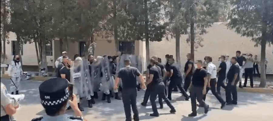 Elementos de la Guardia Nacional de SLP terminan en golpes durante un adiestramiento