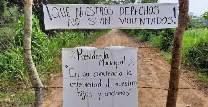 Pobladores de Nacajuca bloquean accesos a predio habilitado para ampliar basurero “siniestrado”