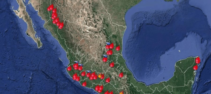 Reporta Conafor 57 incendios activos en 14 estados; Chihuahua registra 12
