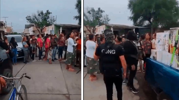 Integrantes del CJNG entregan regalos por el Día de las Madres en el estado de Jalisco 