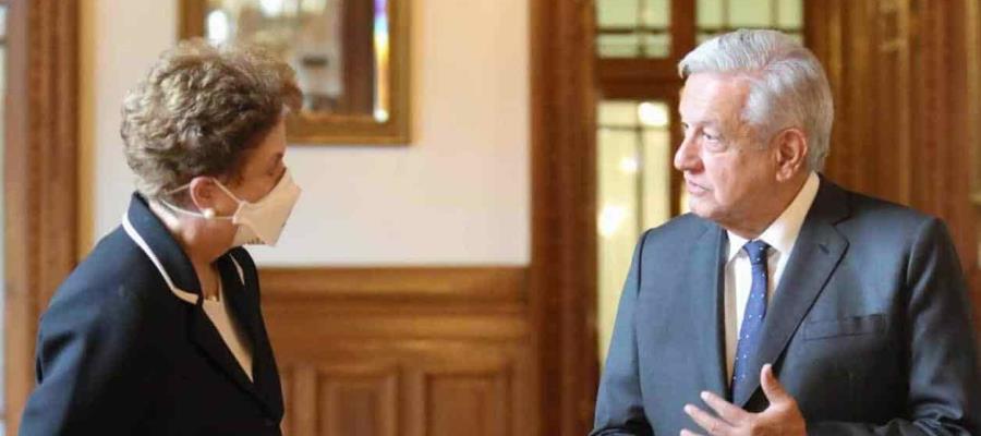 Recibe AMLO a Dilma Rousseff en Palacio Nacional