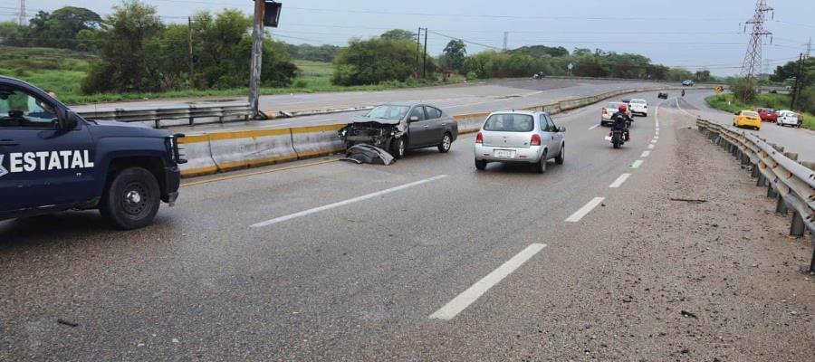 5 accidentes deja la lluvia matutina de ayer en Centro