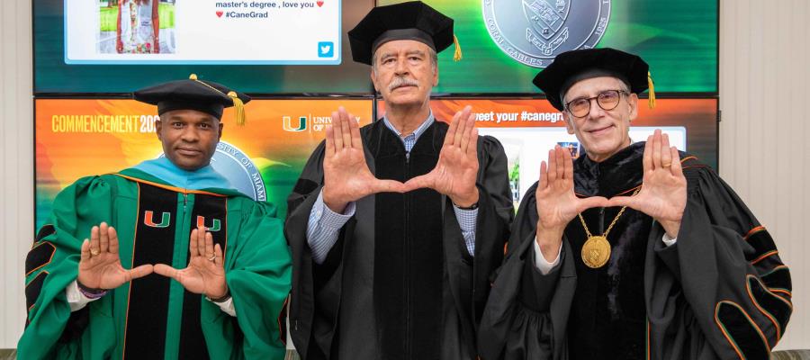 Recibe Vicente Fox Honoris Causa por parte de la Universidad de Miami