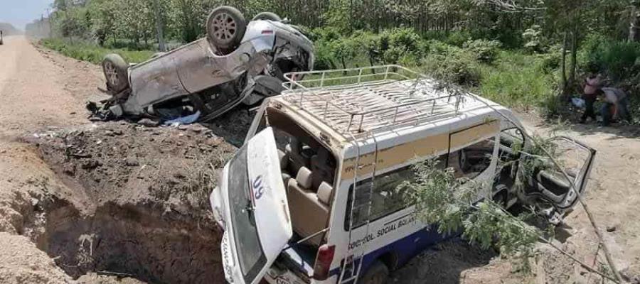 Accidente en Balancán deja como saldo varios lesionados