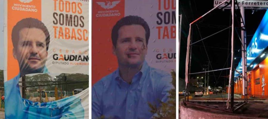 Vandalizan espectaculares de Gerardo Gaudiano; “¡Como les duele!”, señala
