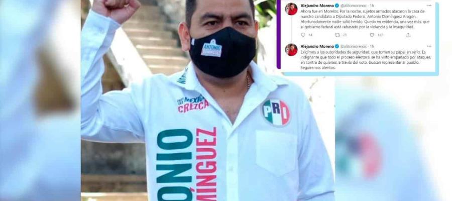 Denuncia PRI ataque armado en casa de su candidato a diputado federal por Morelos Denuncia PRI ataque armado en casa de su candidato a diputado federal por Morelos