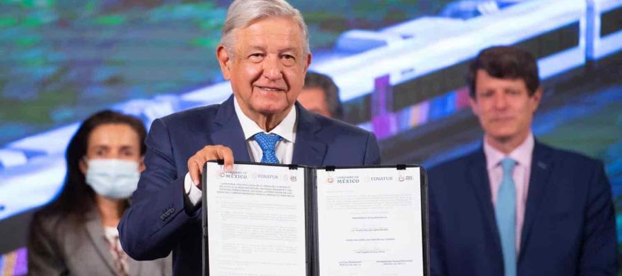 Confía AMLO que construcción de vagones para el Tren Maya queden en tiempo y sin rebasar presupuesto