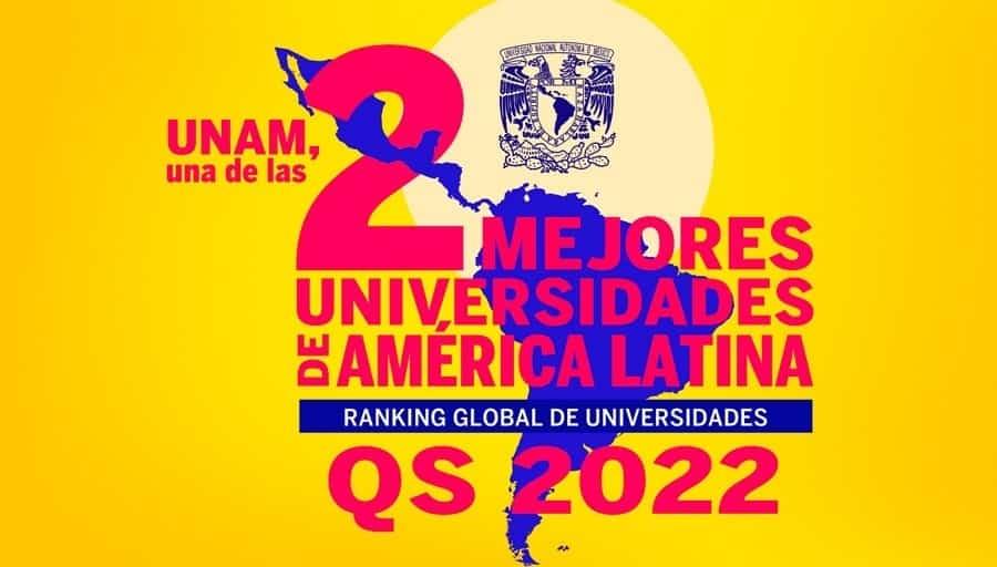 Coloca ranking mundial QS de Inglaterra a la UNAM como la segunda mejor Universidad de América Latina Coloca ranking mundial QS de Inglaterra a la UNAM como la segunda mejor Universidad de América Latina