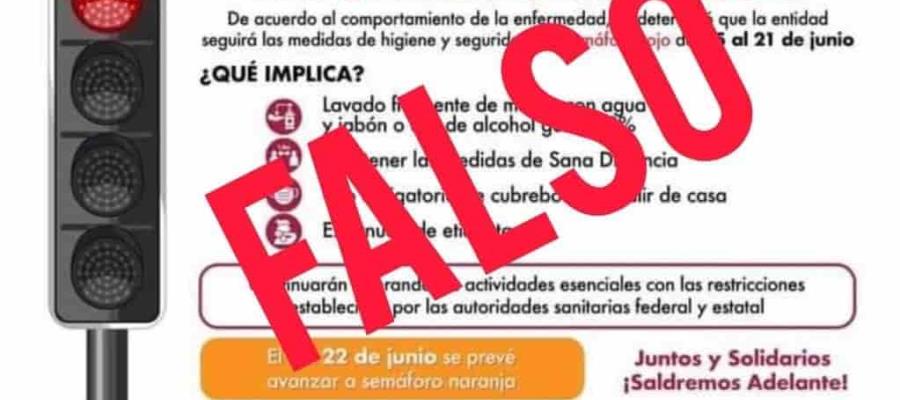 Desmiente Salud publicación que sitúa a Tabasco en semáforo epidemiológico Rojo
