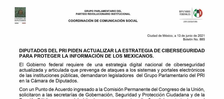 Diputados del PRI piden a la Segob y SSPC una estrategia para evitar ciberataques como el que sufrió Lotenal Diputados del PRI piden a la Segob y SSPC una estrategia para evitar ciberataques como el que sufrió Lotenal