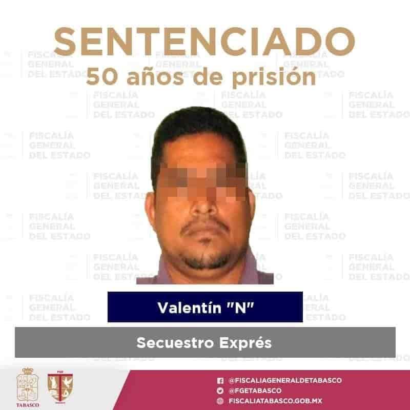 Dan 50 años de prisión a sujeto acusado por secuestro exprés en Huimanguillo
