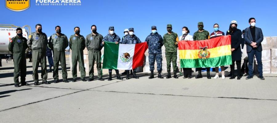 Ejército Mexicano y Fuerza Aérea participan en entrega de vacunas contra el COVID en Bolivia