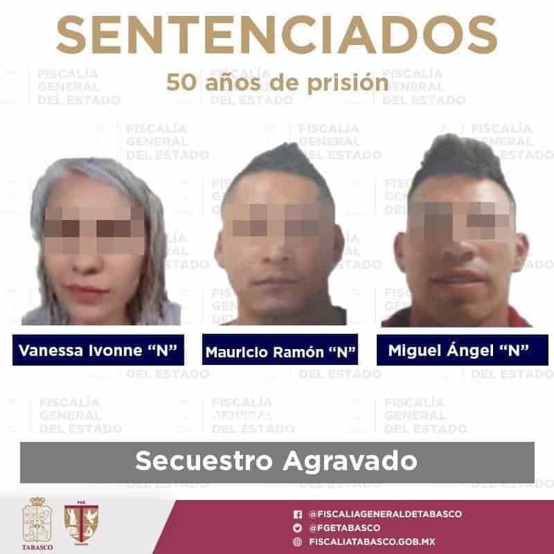 Dan 50 años de cárcel a 3 secuestradores… en Tabasco