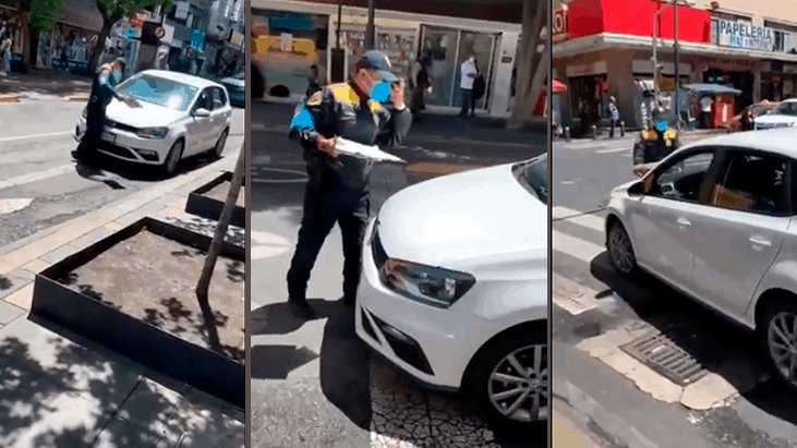 Automovilista arrolla a tránsito en la CDMX para evitar ser infraccionado