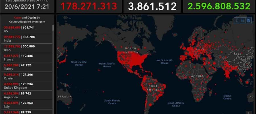 Acumula el mundo más de 178 millones 271 mil contagios de coronavirus 