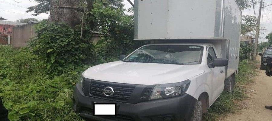 Recuperan camioneta con reporte de robo en Villahermosa