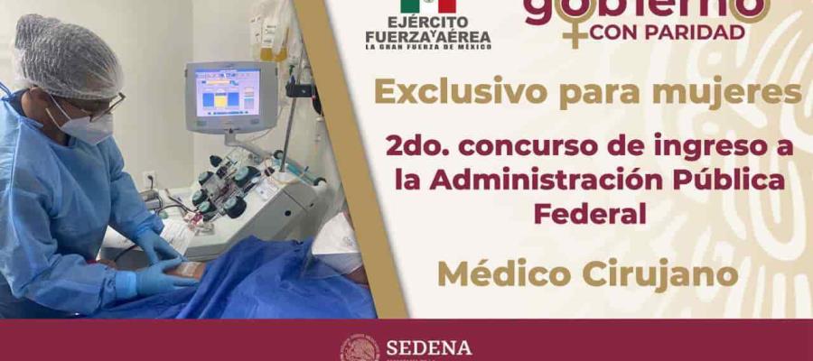 Lanza Sedena convocatoria exclusiva para mujeres, para vacantes como médico cirujano