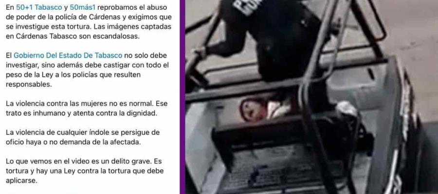 Reprueba Colectivo “50 + 1” abuso policial contra mujer en Cárdenas