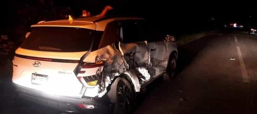 Se registra accidente múltiple en la Cunduacán-Comalcalco; una unidad de Pemex estuvo involucrada
