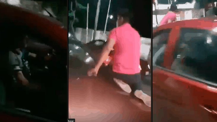 Automovilista en Villahermosa se sube al cofre de otro vehículo para reclamar un supuesto choque Automovilista en Villahermosa se sube al cofre de otro vehículo para reclamar un supuesto choque